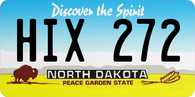 ND license plate HIX272