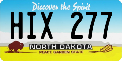 ND license plate HIX277