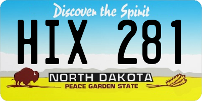 ND license plate HIX281