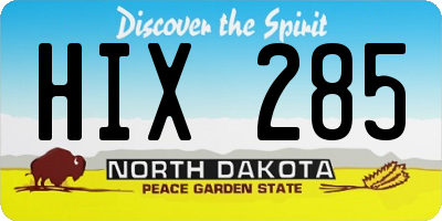 ND license plate HIX285