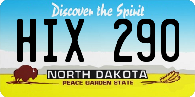 ND license plate HIX290