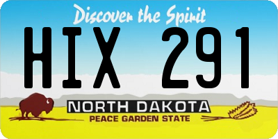 ND license plate HIX291