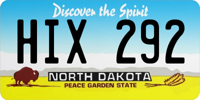 ND license plate HIX292