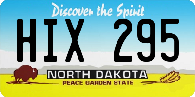 ND license plate HIX295