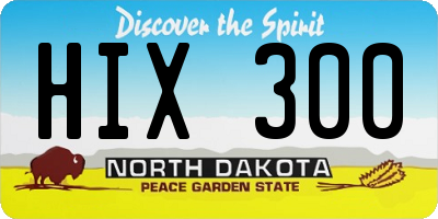 ND license plate HIX300