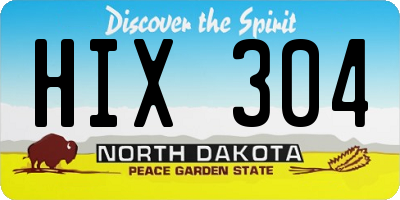 ND license plate HIX304