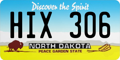 ND license plate HIX306