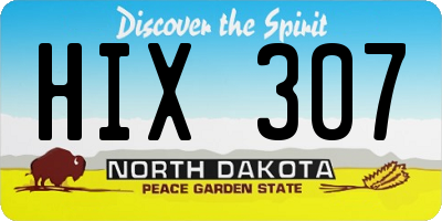 ND license plate HIX307