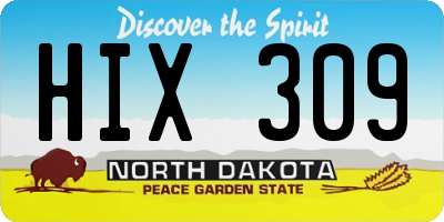 ND license plate HIX309