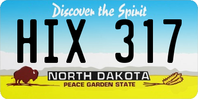 ND license plate HIX317