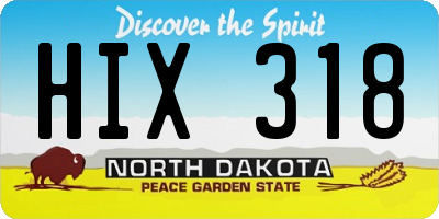 ND license plate HIX318