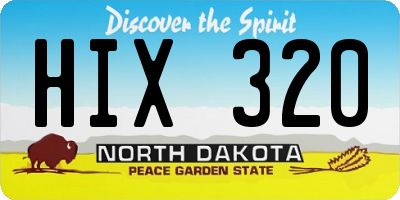 ND license plate HIX320