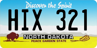 ND license plate HIX321