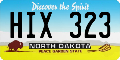 ND license plate HIX323