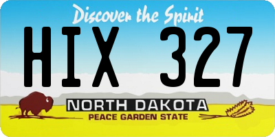 ND license plate HIX327