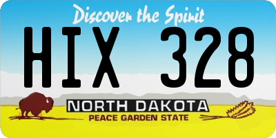 ND license plate HIX328