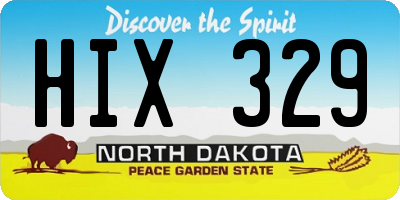 ND license plate HIX329