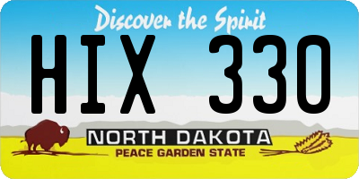 ND license plate HIX330