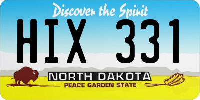 ND license plate HIX331