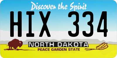 ND license plate HIX334