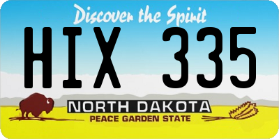 ND license plate HIX335