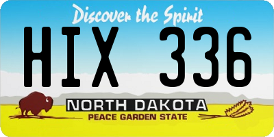 ND license plate HIX336