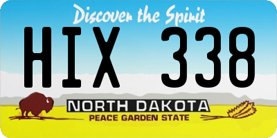 ND license plate HIX338