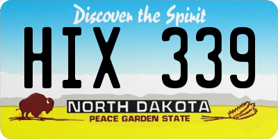 ND license plate HIX339