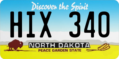 ND license plate HIX340