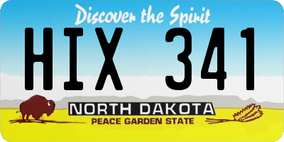 ND license plate HIX341