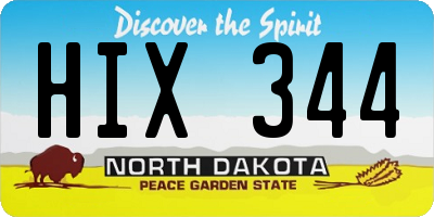 ND license plate HIX344