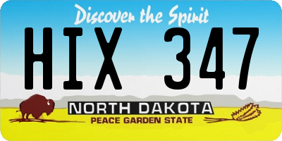 ND license plate HIX347