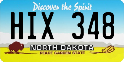 ND license plate HIX348