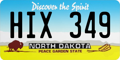 ND license plate HIX349