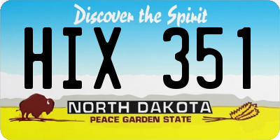 ND license plate HIX351