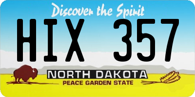 ND license plate HIX357