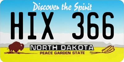 ND license plate HIX366