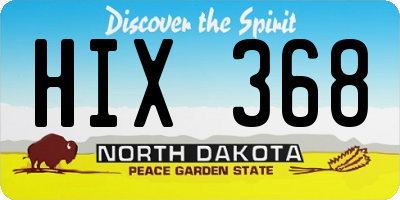 ND license plate HIX368