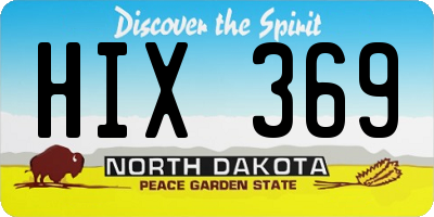 ND license plate HIX369