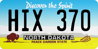 ND license plate HIX370