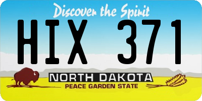 ND license plate HIX371