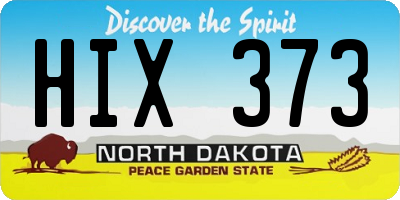 ND license plate HIX373