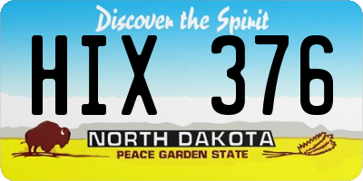 ND license plate HIX376