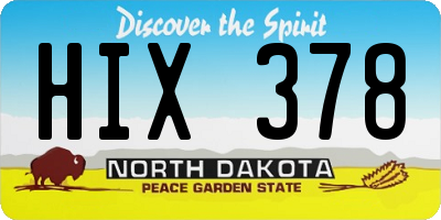 ND license plate HIX378