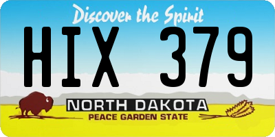 ND license plate HIX379