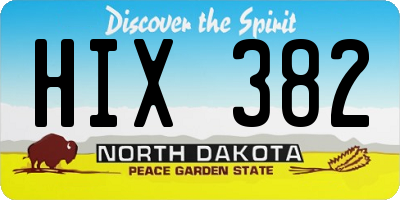 ND license plate HIX382
