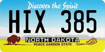 ND license plate HIX385