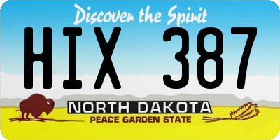 ND license plate HIX387