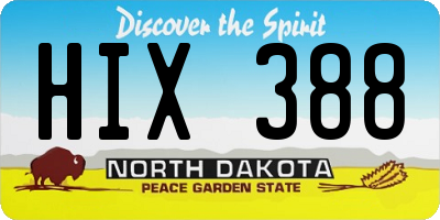 ND license plate HIX388