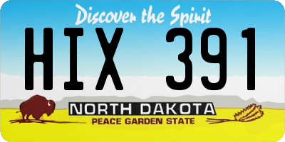 ND license plate HIX391